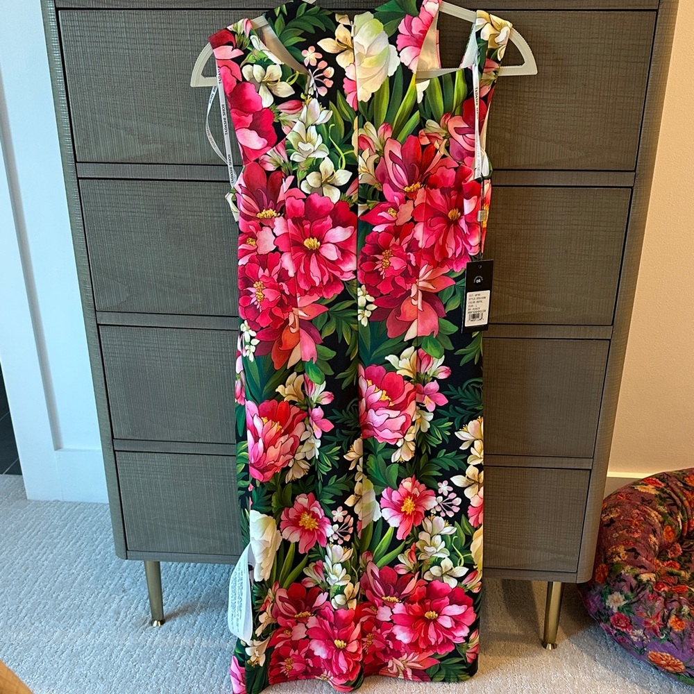 Tadashi Shoji Pink and Green Floral Dress - Picture 6 of 9